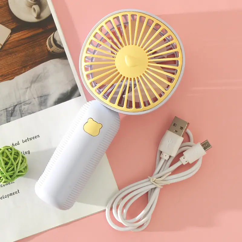 New Cartoon Cute Handheld USB Rechargeable Small Fan Outdoor Portable Mini Fan Student Fan Gift