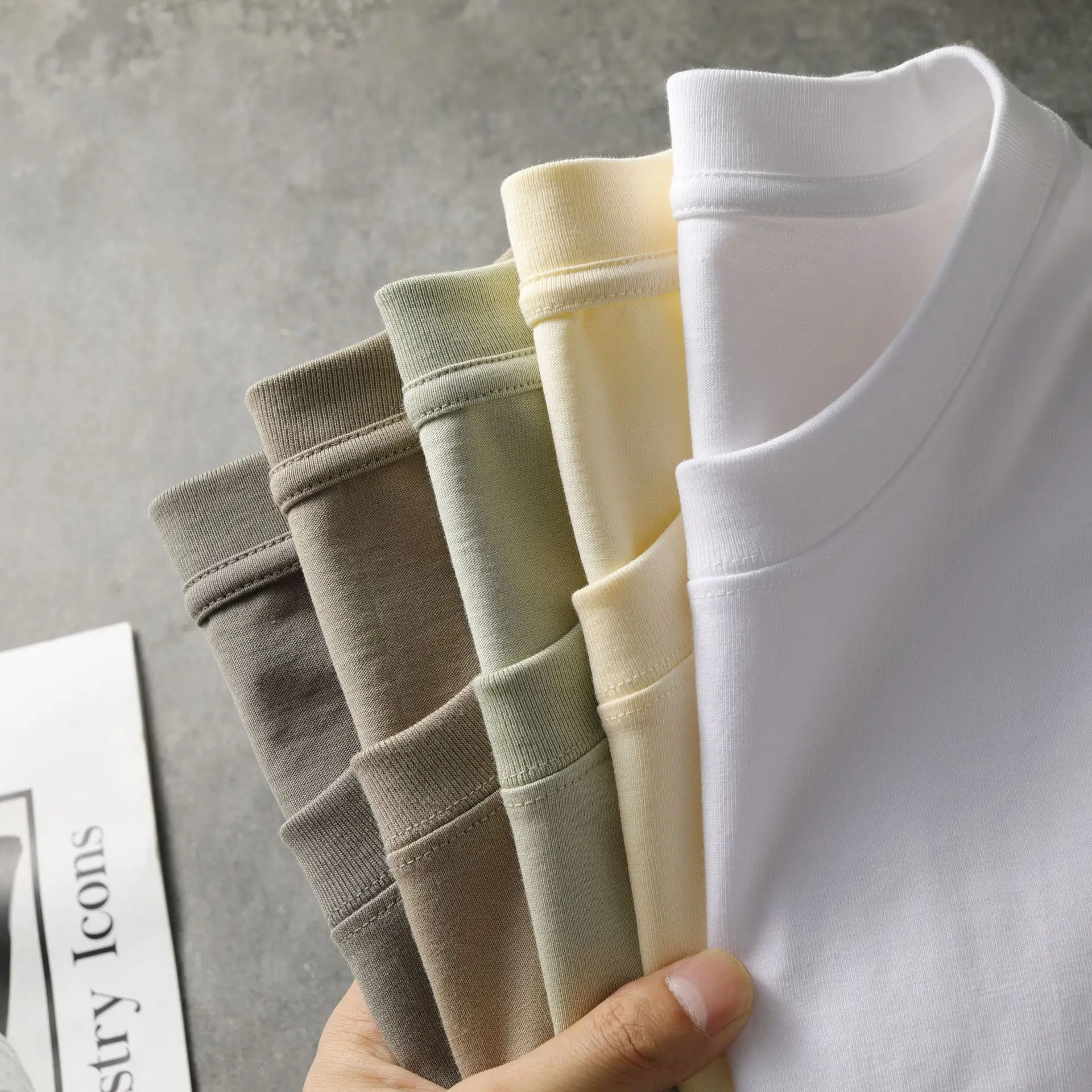 Men Cotton T-Shirt Earth Grey 260g
