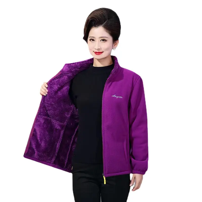 Women's Purple Velvet Fleece Jacket 2025 - Image 8