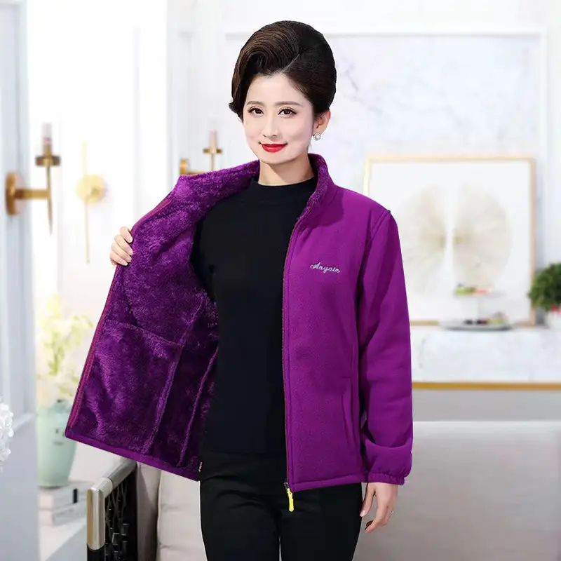 Women's Purple Velvet Fleece Jacket 2025 - Image 2