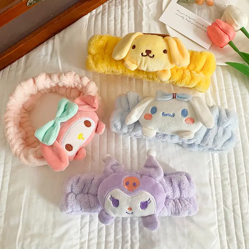Cute Cartoon Hair Belts for Women Soft Plush Bow Accessories - Image 6