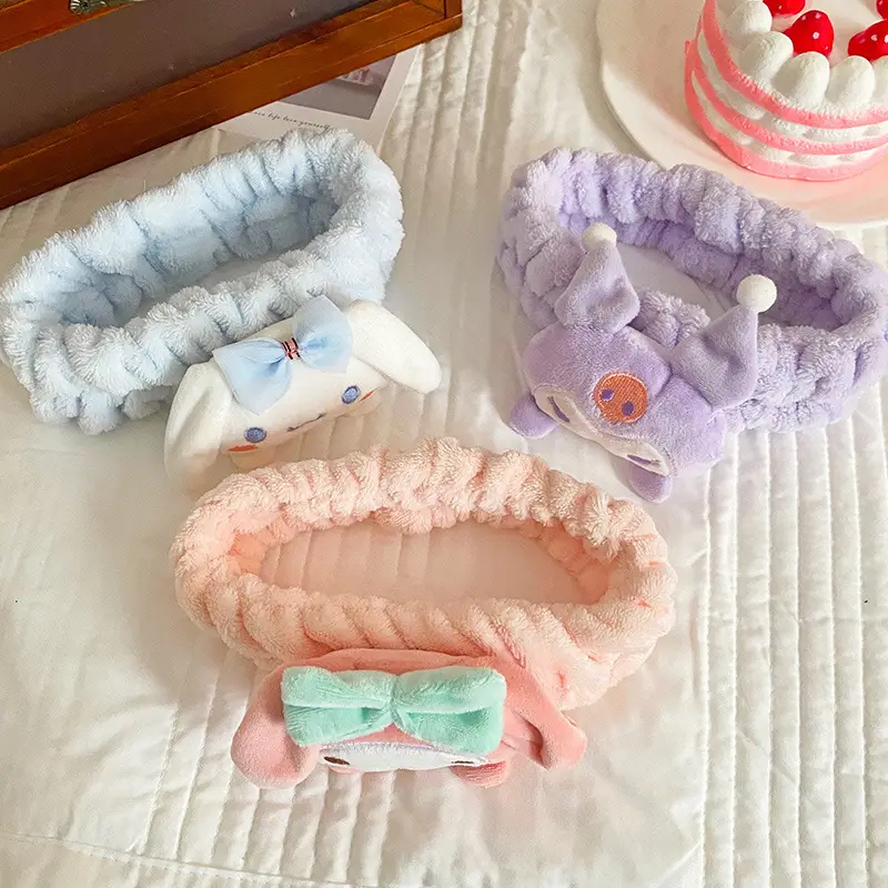 Cute Cartoon Hair Belts for Women Soft Plush Bow Accessories - Image 7