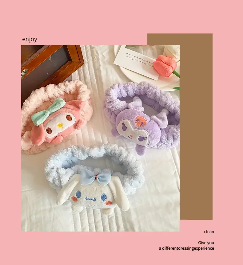 Cute Cartoon Hair Belts for Women Soft Plush Bow Accessories — feature 19