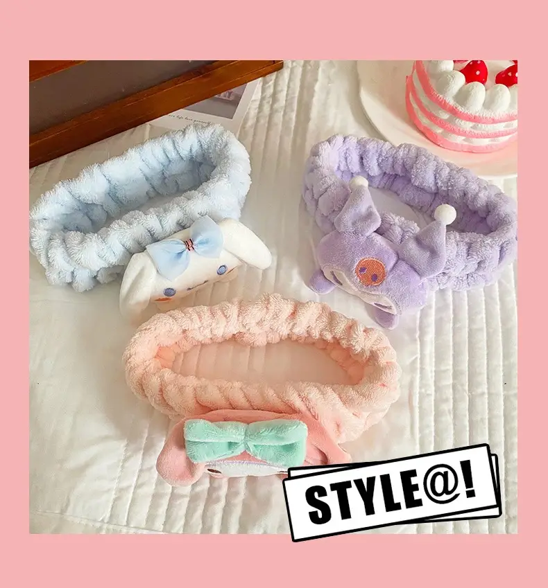 Cute Cartoon Hair Belts for Women Soft Plush Bow Accessories — feature 20