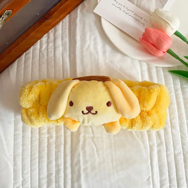 Cute Cartoon Hair Belts for Women Soft Plush Bow Accessories - Image 4
