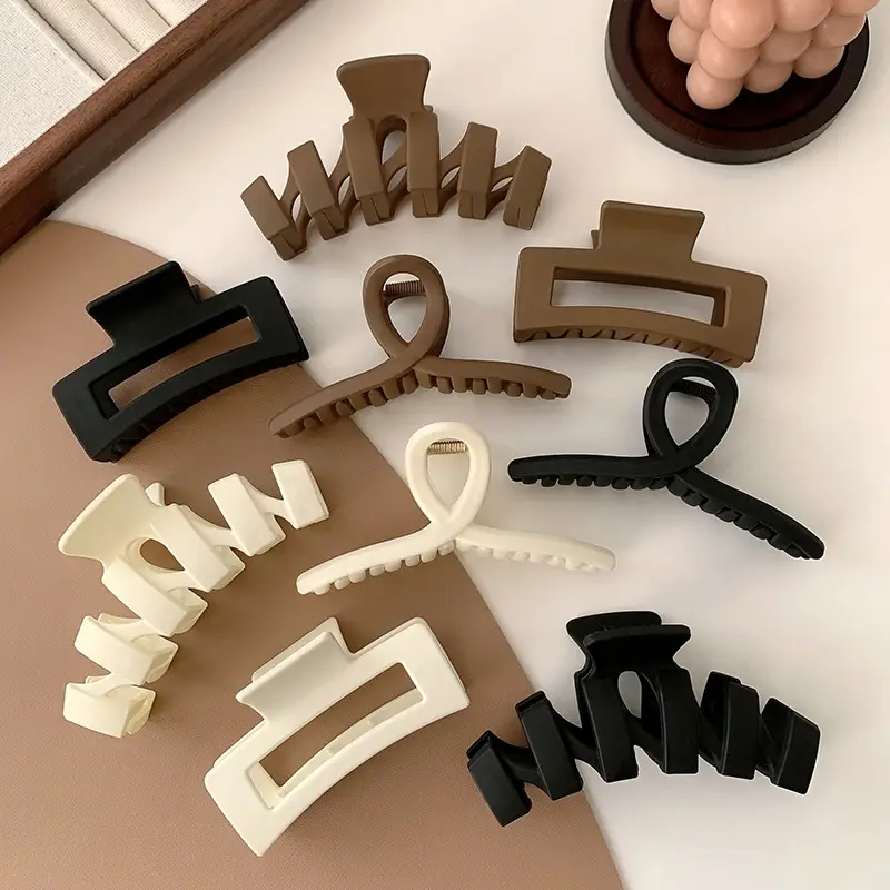 Milk Curry Color Shark Hair Clip Women Large Plastic — feature 1