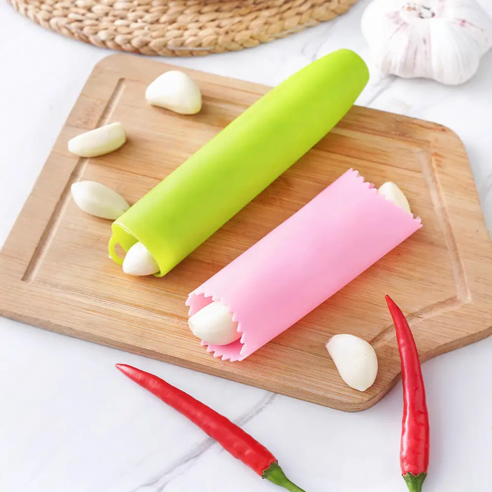 Silicone Garlic Peeler Red Manual Peeler - Image 6