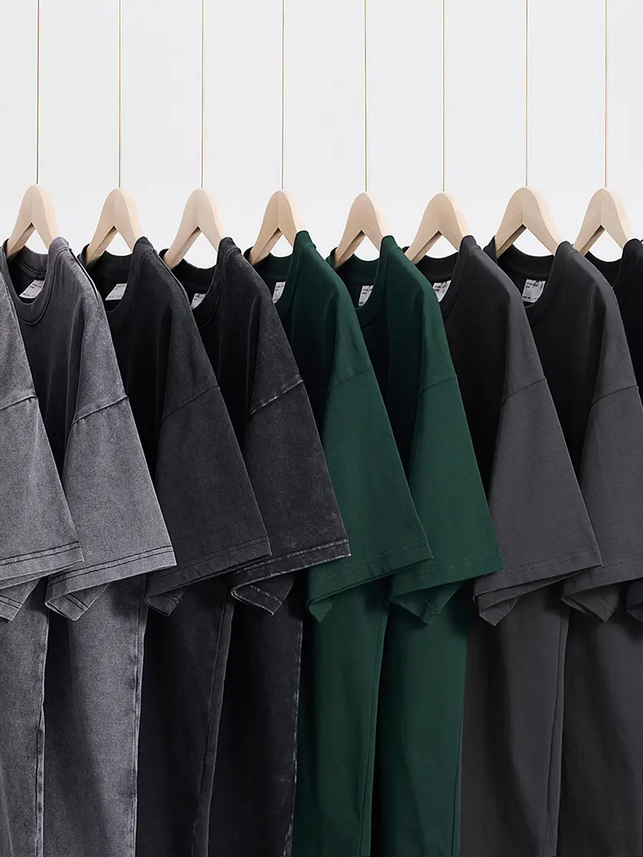 Men Oversize Old T-Shirt Grey Round Neck Loose Fit - Image 10