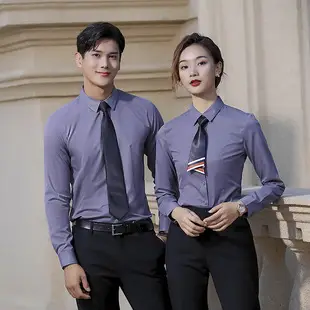 Men's White Short-Sleeve Business Shirt with Blue Tie — feature 12