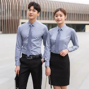 Men's White Short-Sleeve Business Shirt with Blue Tie — feature 13