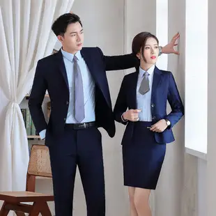 Men's White Short-Sleeve Business Shirt with Blue Tie — feature 3