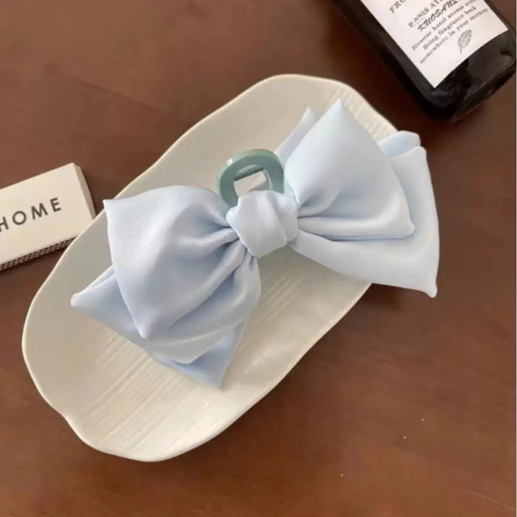 Black Bow Hair Clip for Women Large Shark Clip - Image 7