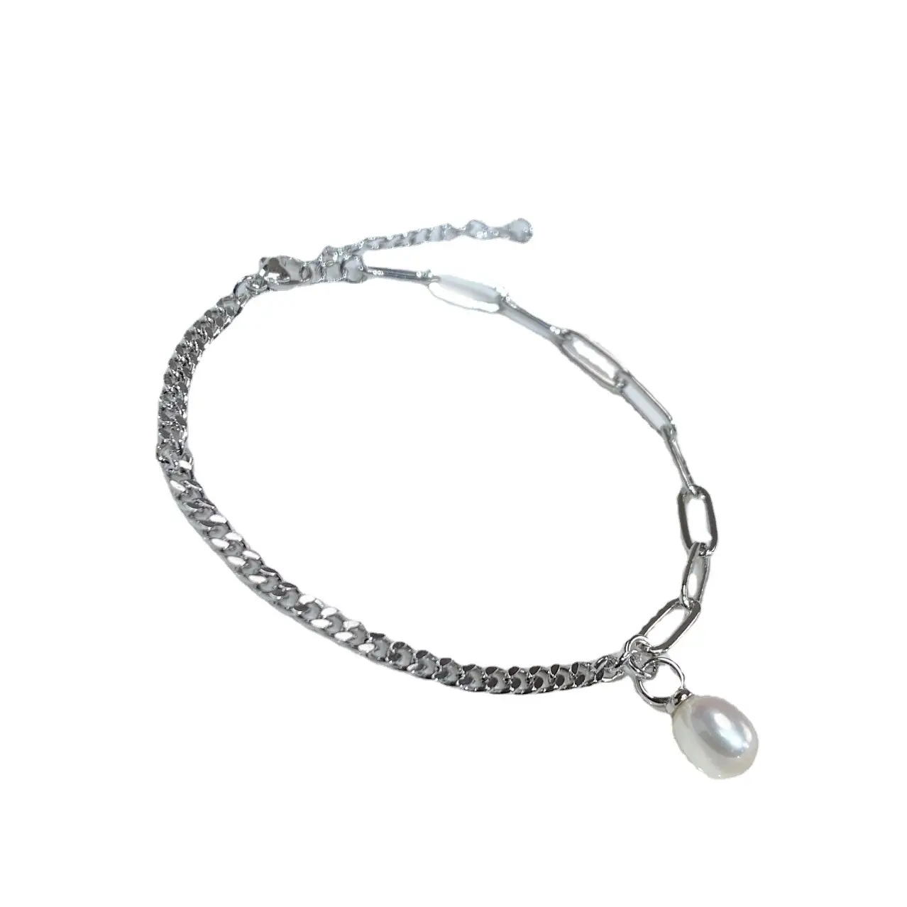 Silver Pearl Elastic Bracelet for Women - Image 5