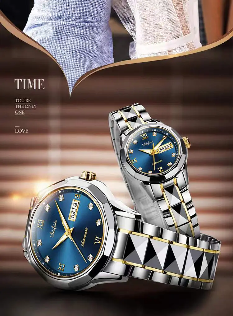 Aili Feida Steel Band Quartz Watch Men's Douyin Live Broadcast Hot Wholesale Waterproof Luminous Ultra-Thin Double Butterfly Buckle — feature 3