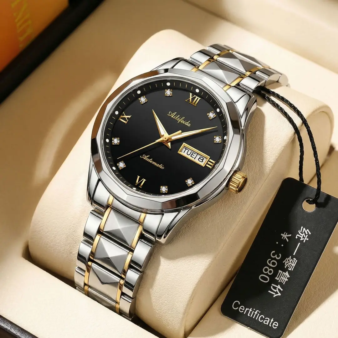 Men's gold and black