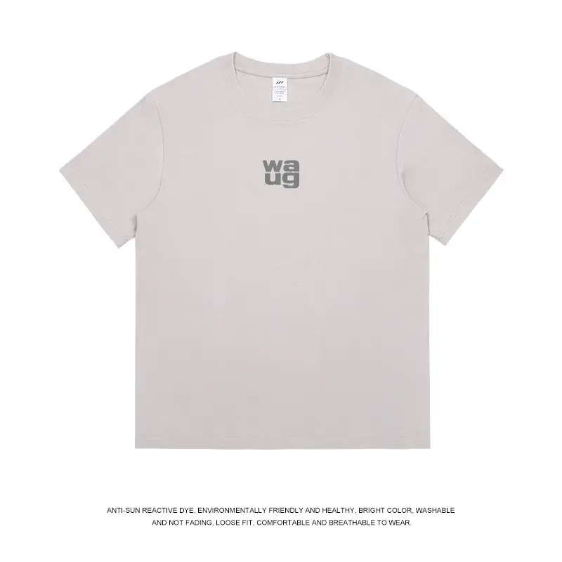 Men Printed T-Shirt Gray UA Logo Summer Casual - Image 3