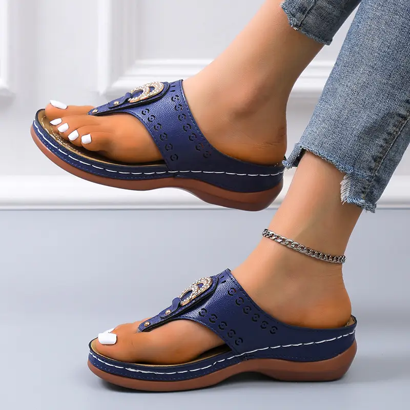 Women's Red Wedge Sandals Large Summer