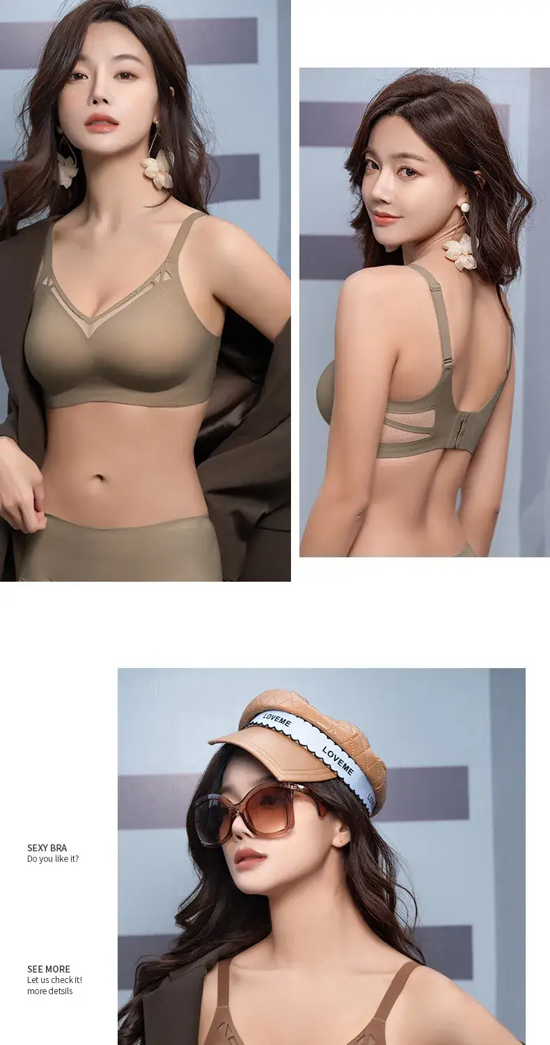 Black No Steel Ring Underwear Women's Upper Support — feature 17