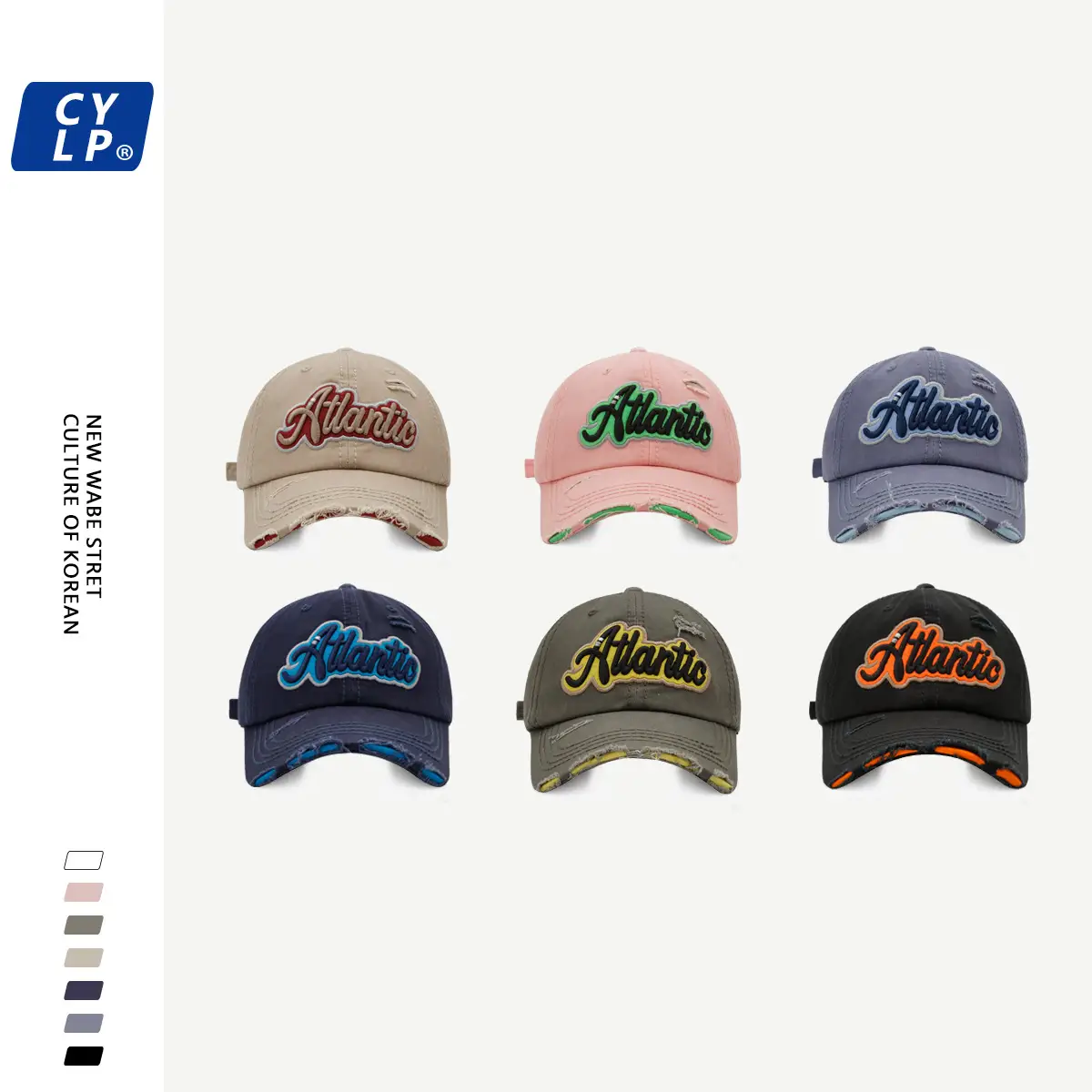 Men's White Atlanta Letter Embroidered Cap