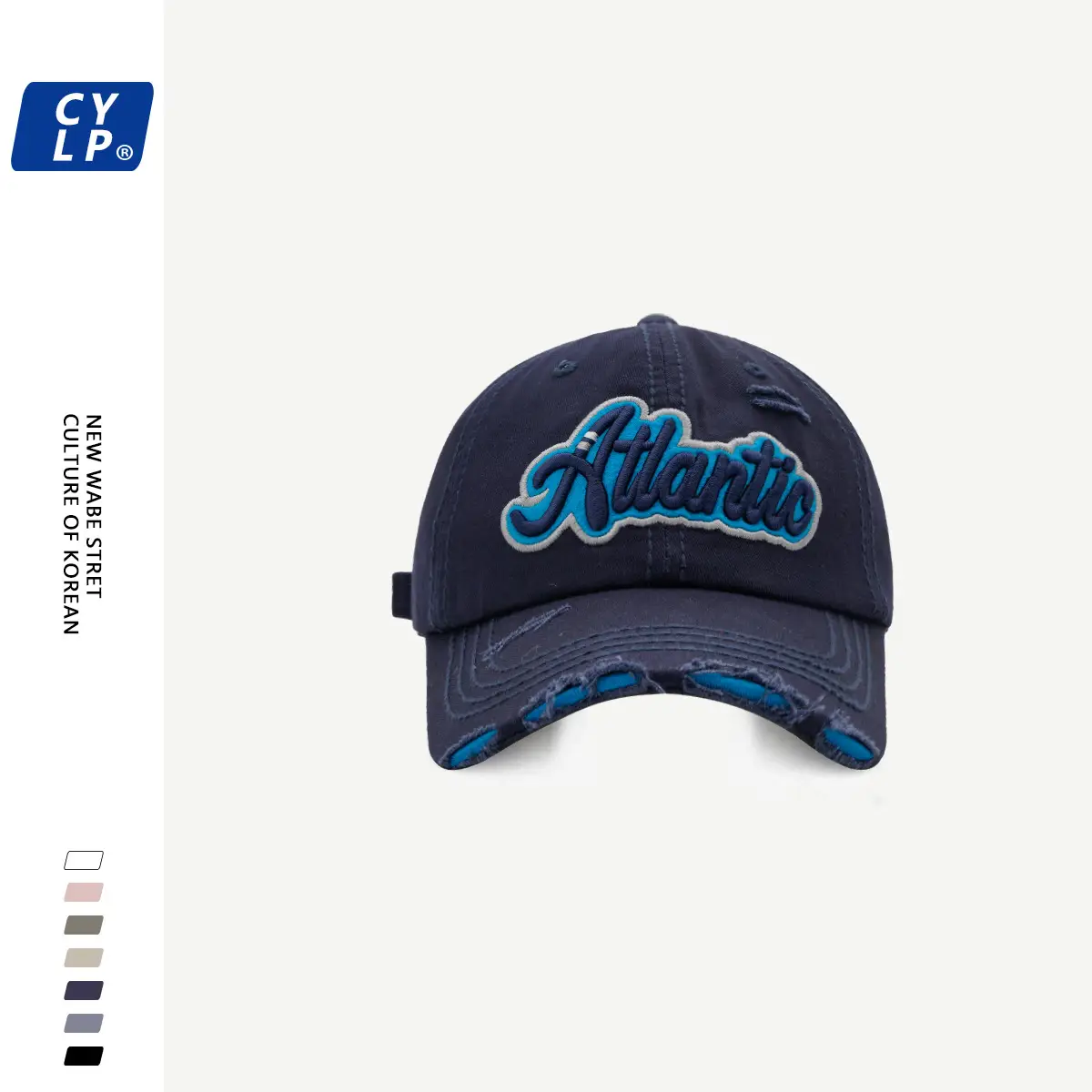 Men's White Atlanta Letter Embroidered Cap