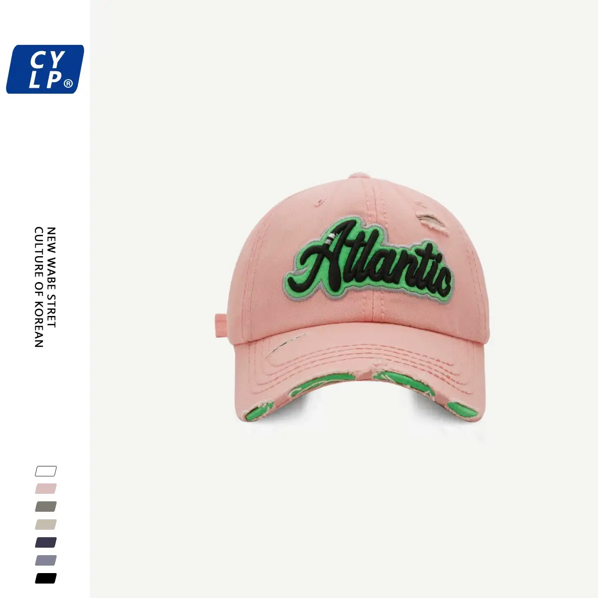 Men's White Atlanta Letter Embroidered Cap — feature 12
