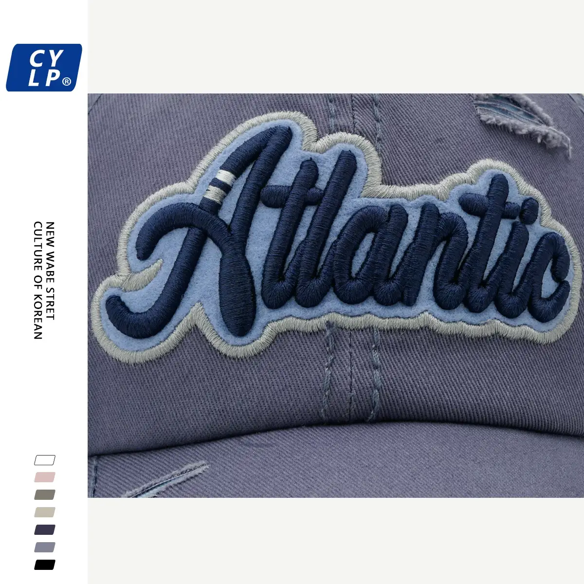 Men's White Atlanta Letter Embroidered Cap — feature 18