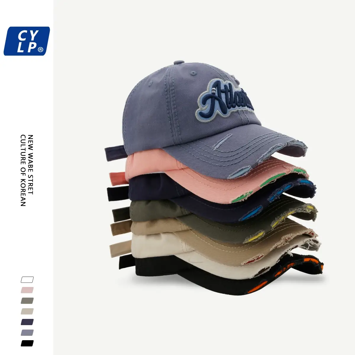 Men's White Atlanta Letter Embroidered Cap — feature 2