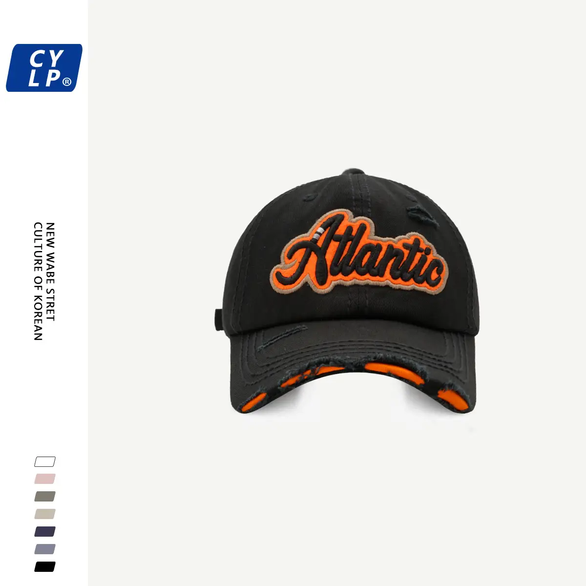 Men's White Atlanta Letter Embroidered Cap