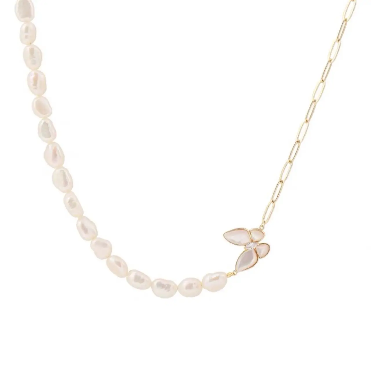 Natural Baroque Pearl Butterfly Necklace for Women — feature 5