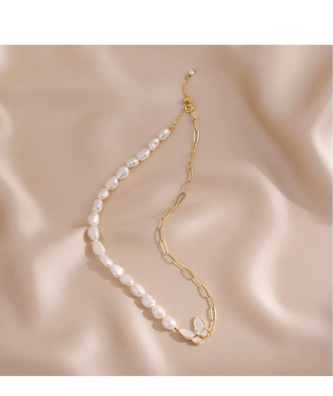 Natural Baroque Pearl Butterfly Necklace for Women — feature 8