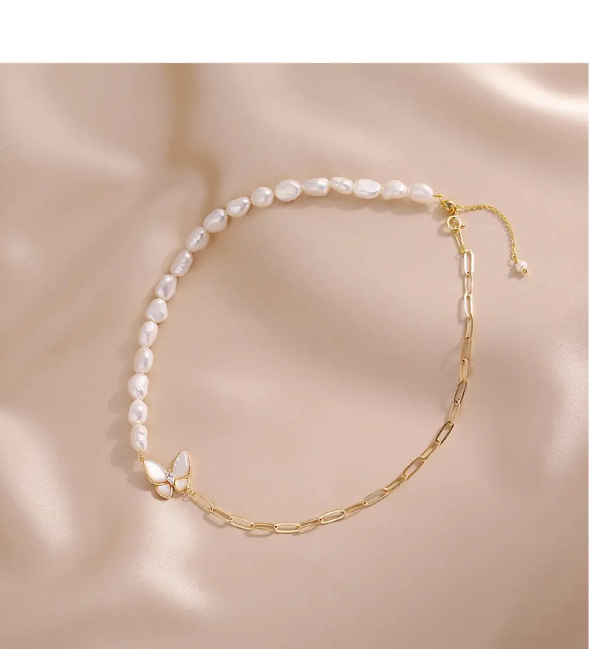 Natural Baroque Pearl Butterfly Necklace for Women — feature 9