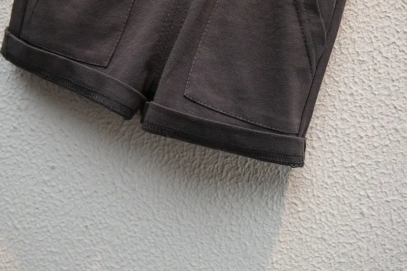 Children Cotton T-Shirt Shorts Set Green White Summer — feature 15