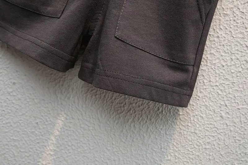 Children Cotton T-Shirt Shorts Set Green White Summer — feature 17