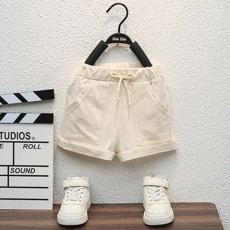 Children Cotton T-Shirt Shorts Set Green White Summer — feature 6