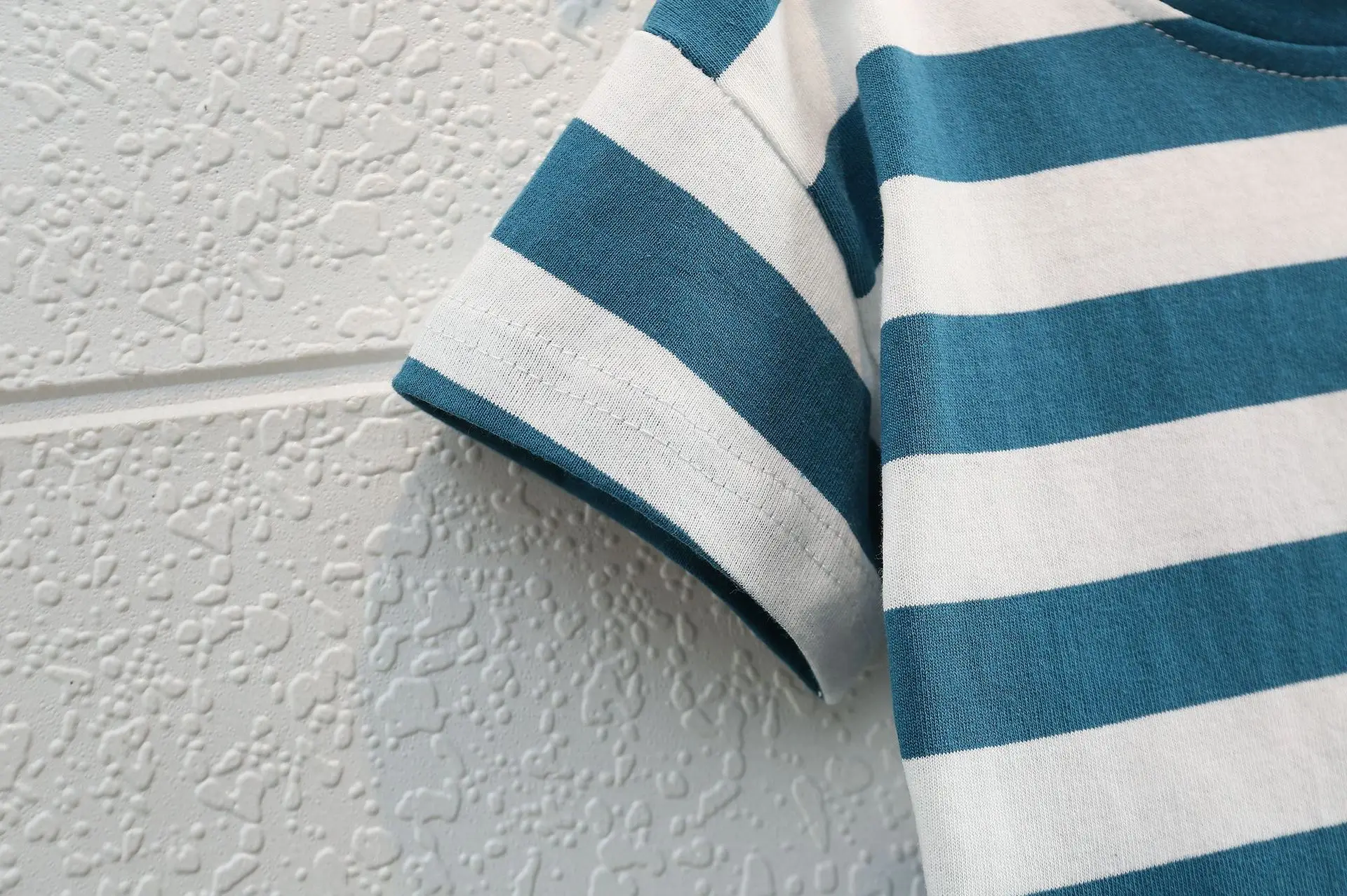 Children Cotton Shorts Set Blue White Summer — feature 10