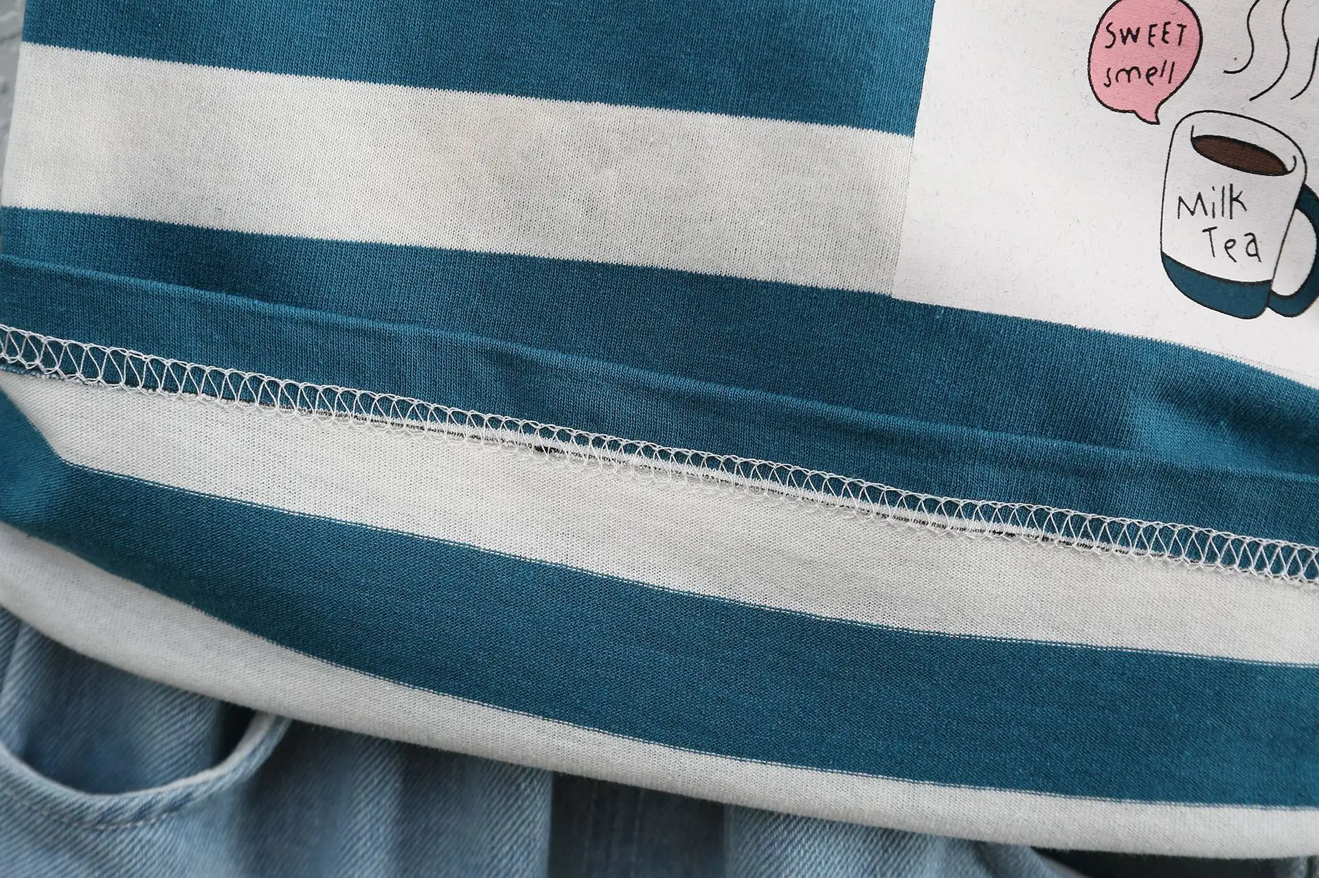 Children Cotton Shorts Set Blue White Summer — feature 13