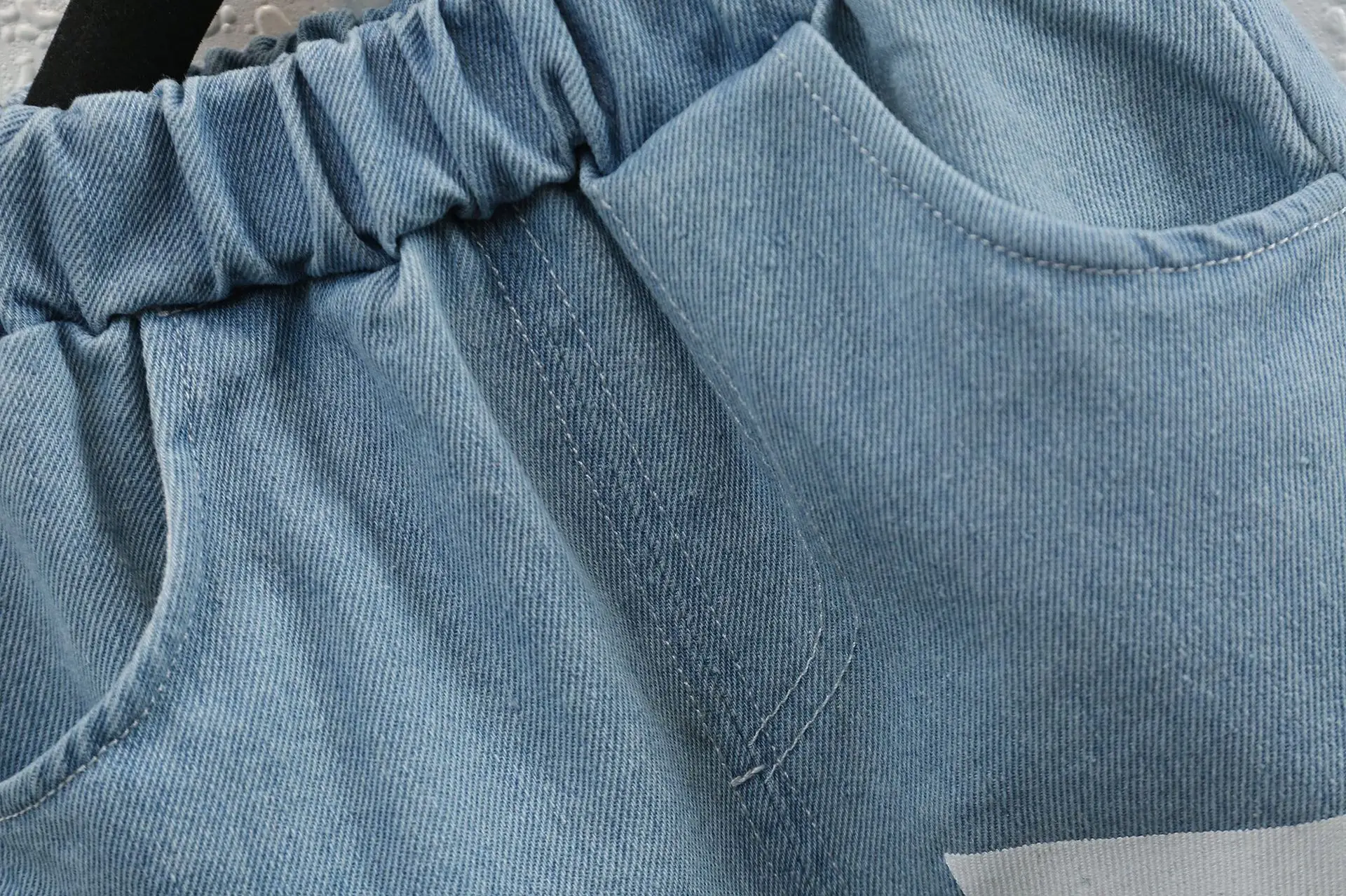 Children Cotton Shorts Set Blue White Summer — feature 15