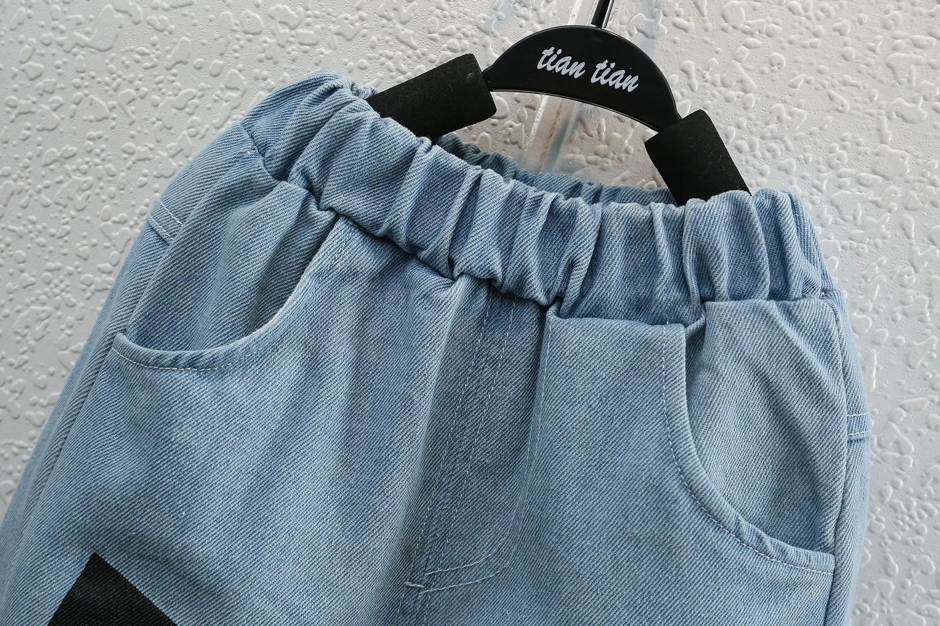 Children Cotton Shorts Set Blue White Summer — feature 16