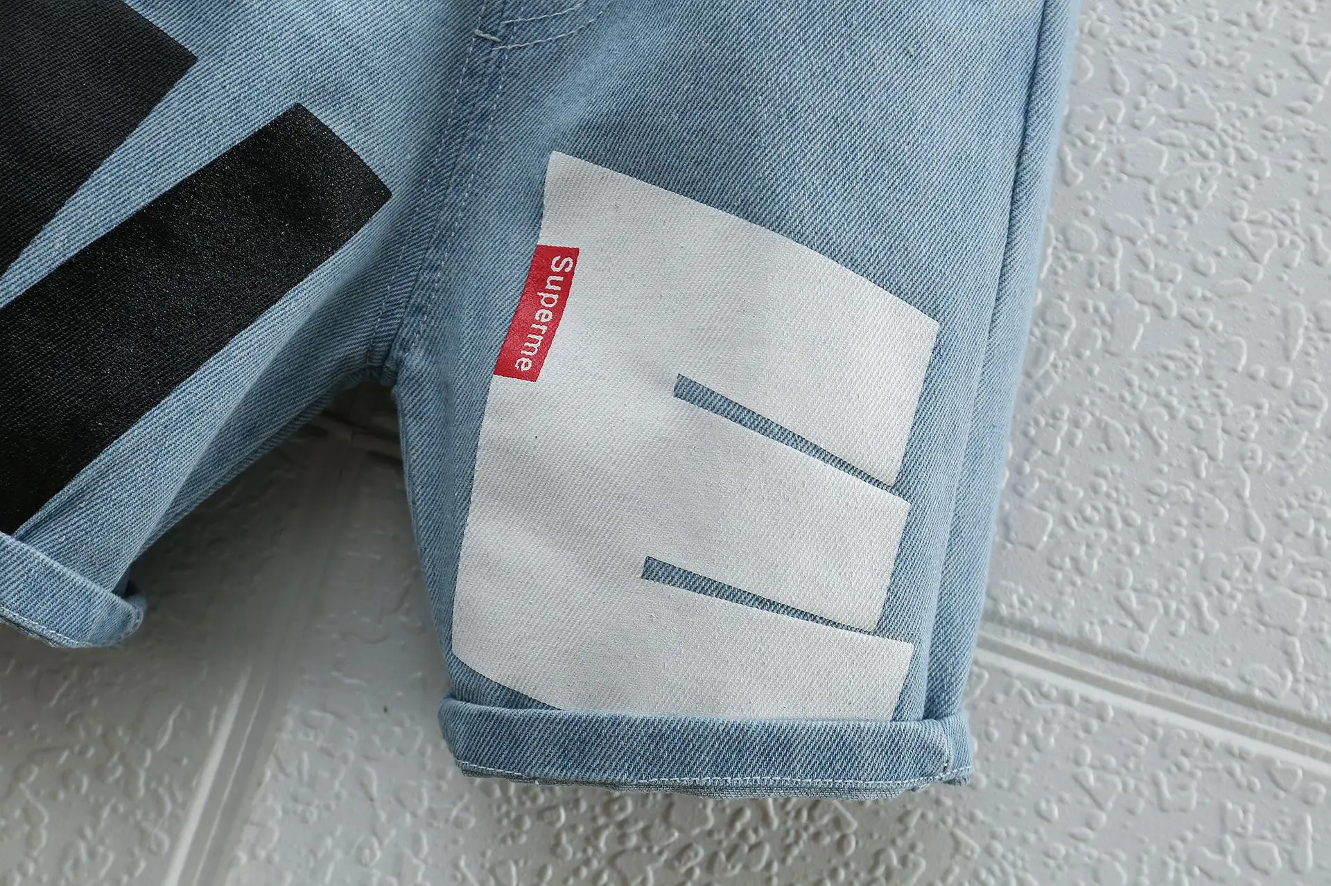 Children Cotton Shorts Set Blue White Summer — feature 17