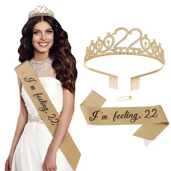 Crown Bridal Headband with Crystal Beads Rose Gold — feature 16