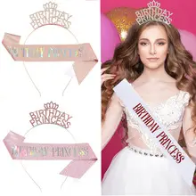 Crown Bridal Headband with Crystal Beads Rose Gold — feature 33