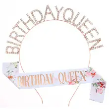 Crown Bridal Headband with Crystal Beads Rose Gold — feature 39