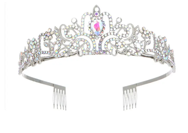 Crown Bridal Headband with Crystal Beads Rose Gold — feature 54