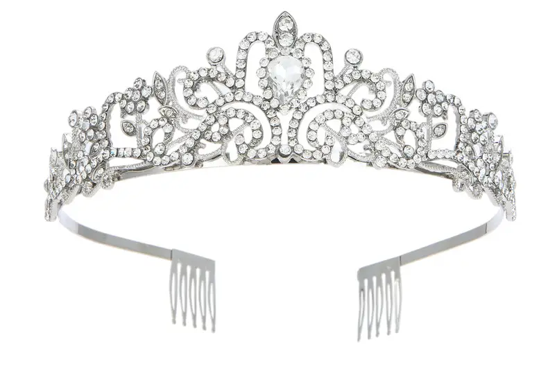 Crown Bridal Headband with Crystal Beads Rose Gold — feature 56