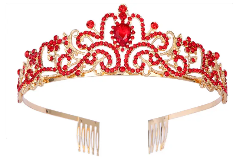 Crown Bridal Headband with Crystal Beads Rose Gold — feature 58