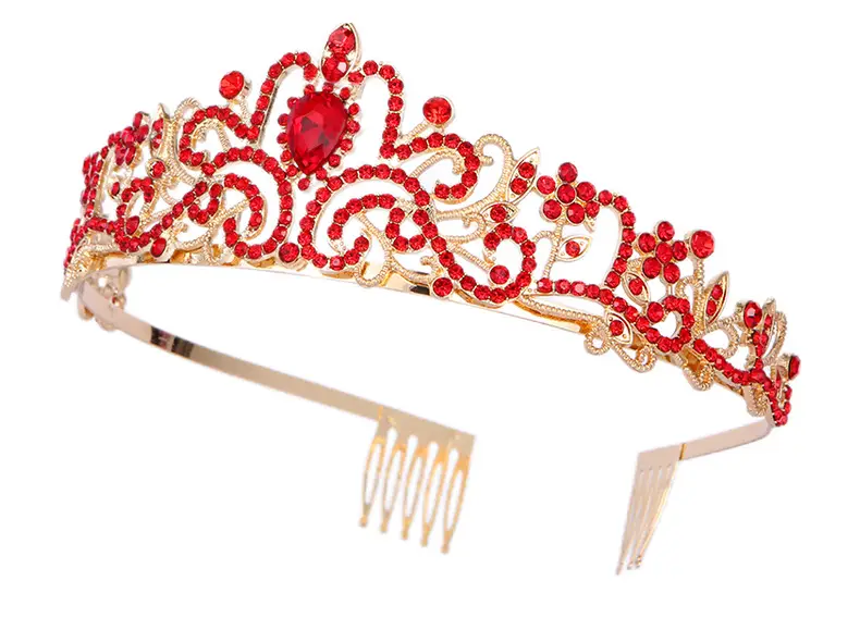 Crown Bridal Headband with Crystal Beads Rose Gold — feature 66
