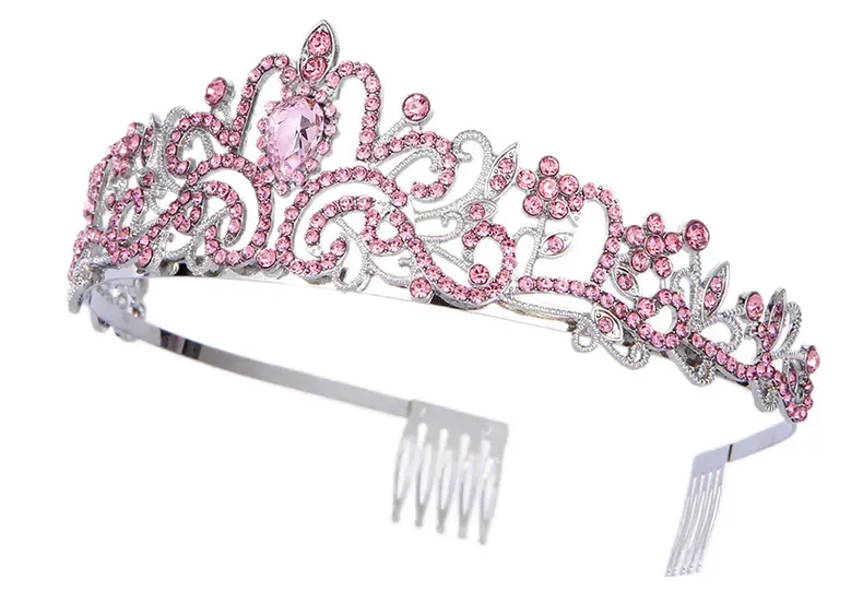 Crown Bridal Headband with Crystal Beads Rose Gold — feature 67