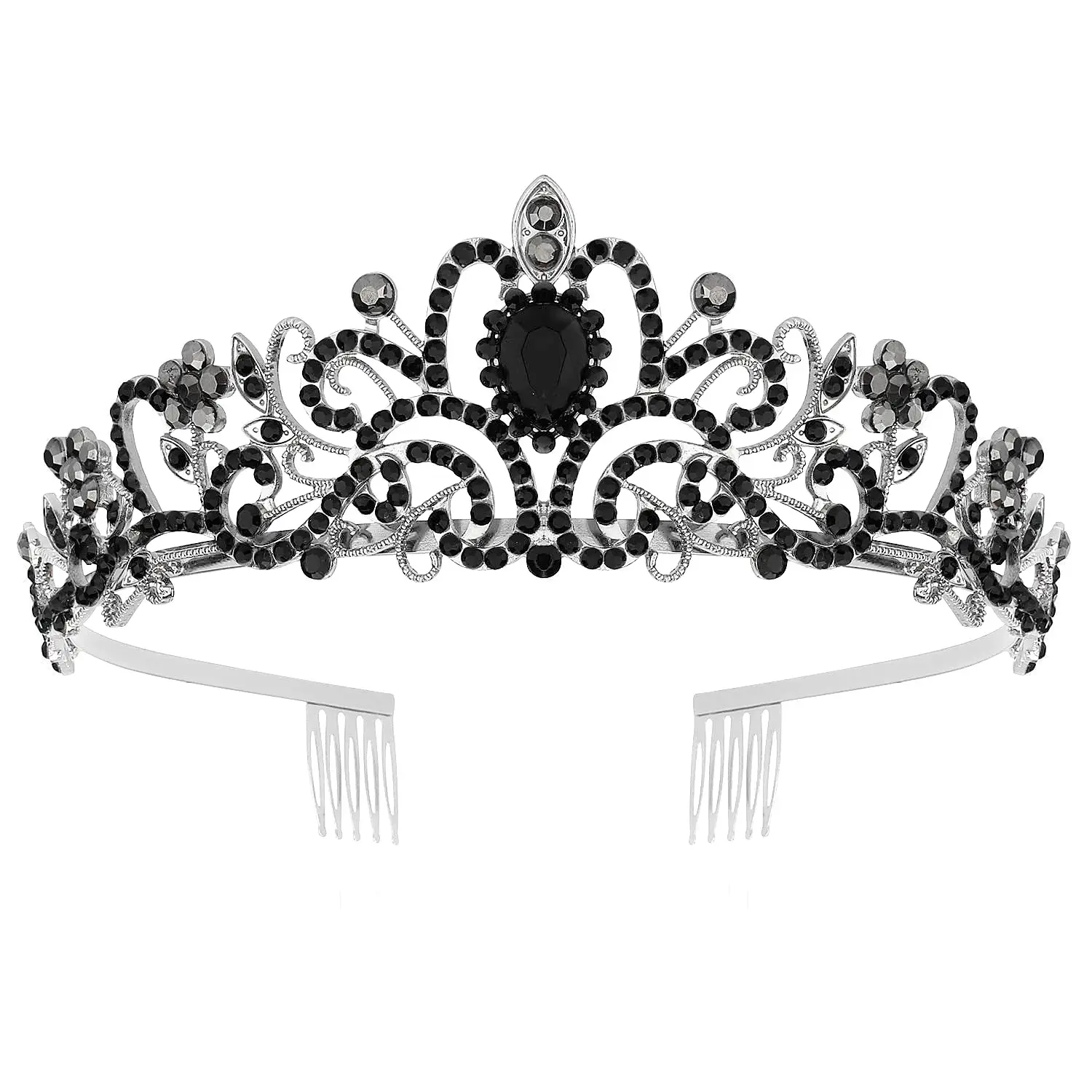 Crown Bridal Headband with Crystal Beads Rose Gold - Image 4