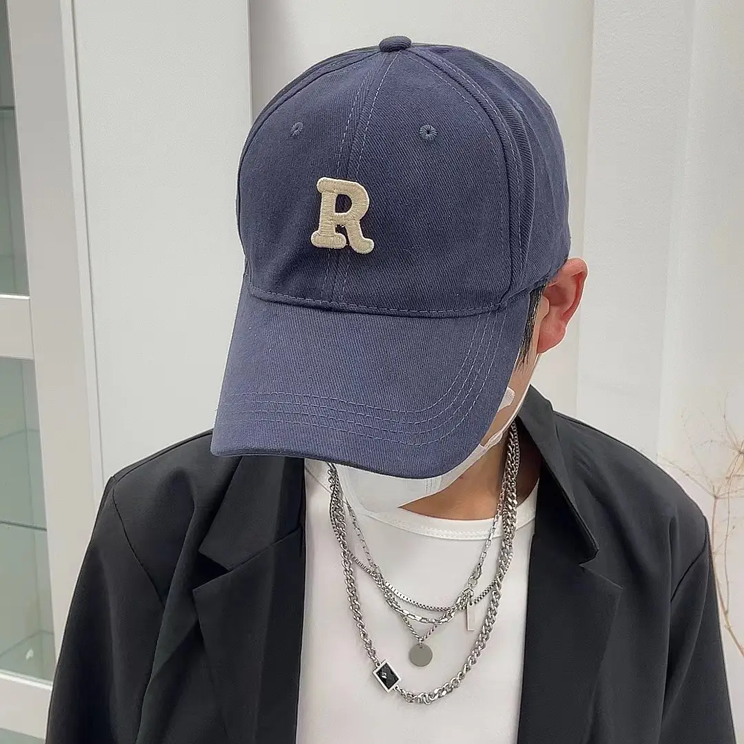 R Logo Baseball Cap Large Small Brown Beige - Image 11