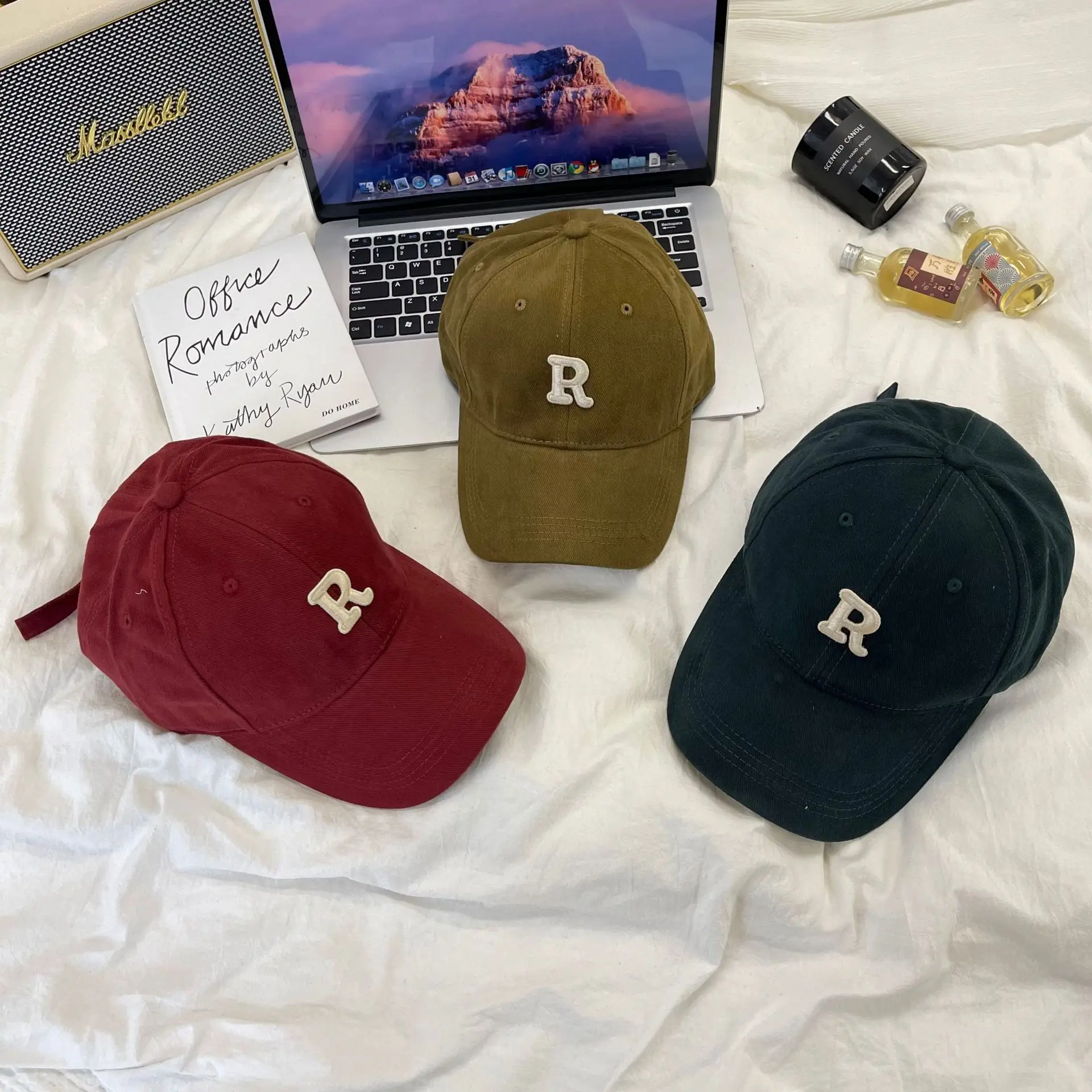 R Logo Baseball Cap Large Small Brown Beige - Image 13